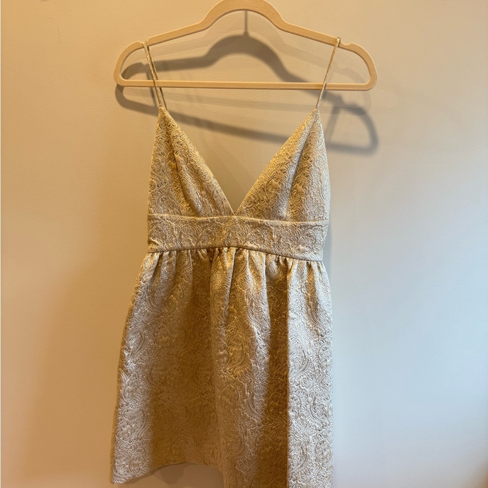 Alice + Olivia Beige Satin Dress